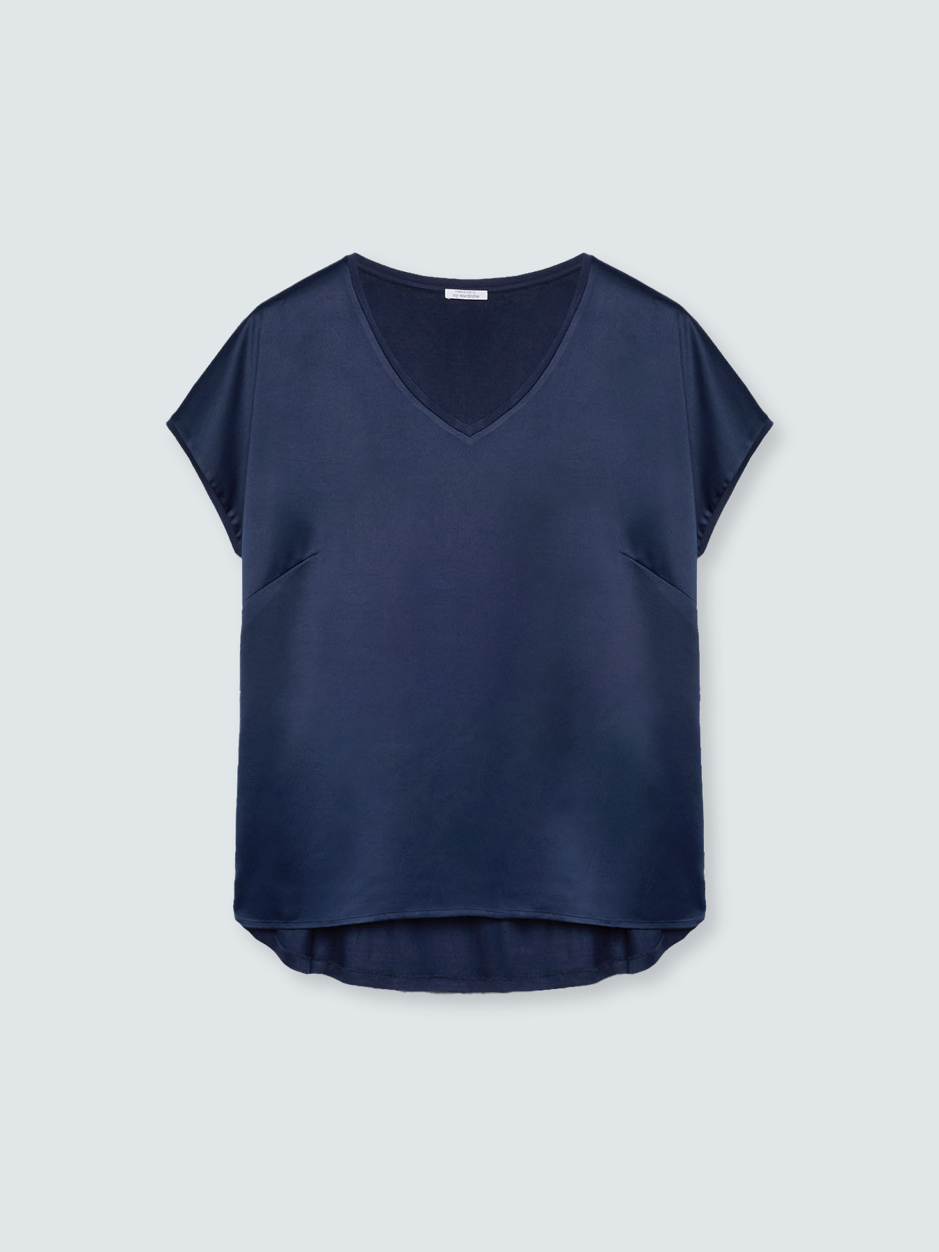 Two-material V-neck T-shirt image number 0