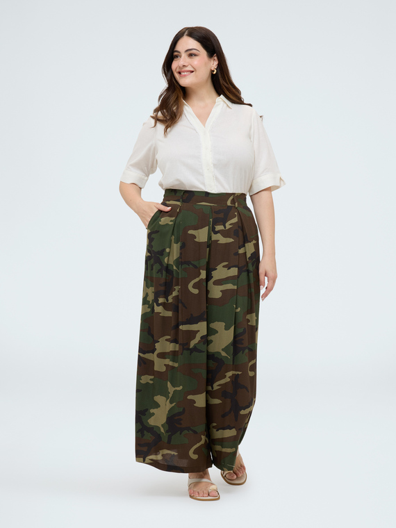 Camouflage palazzo pants
