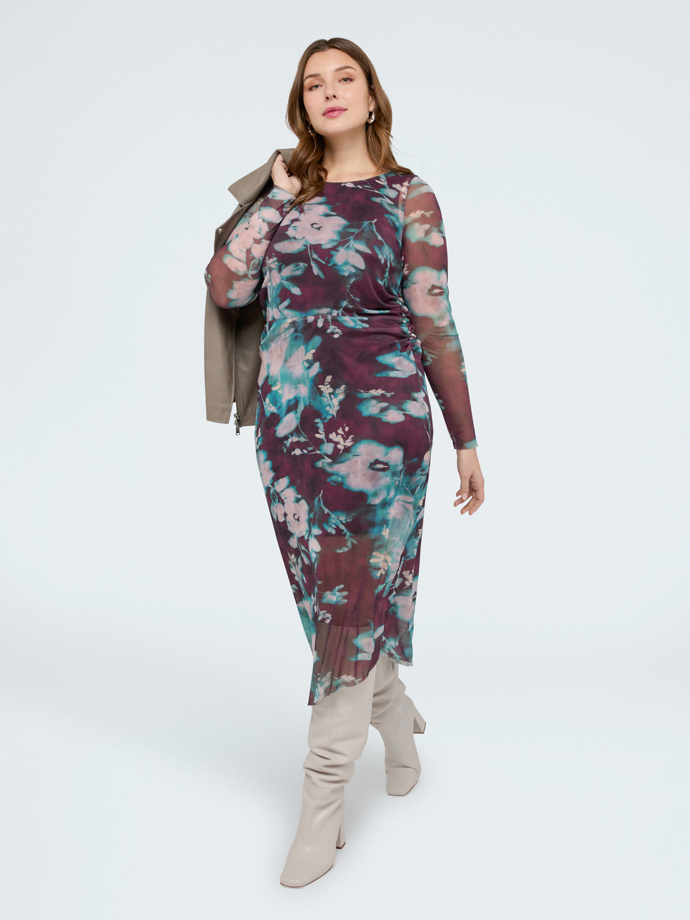 Langes T&uuml;llkleid mit Print image number 0