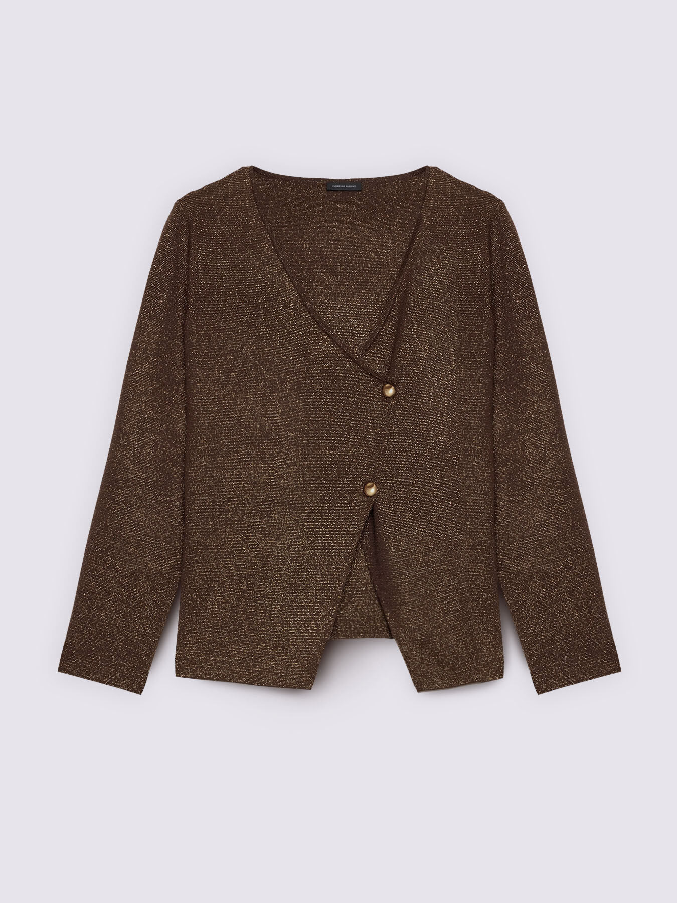 Asymmetrischer Cardigan mit Laminat-Effekt image number 4