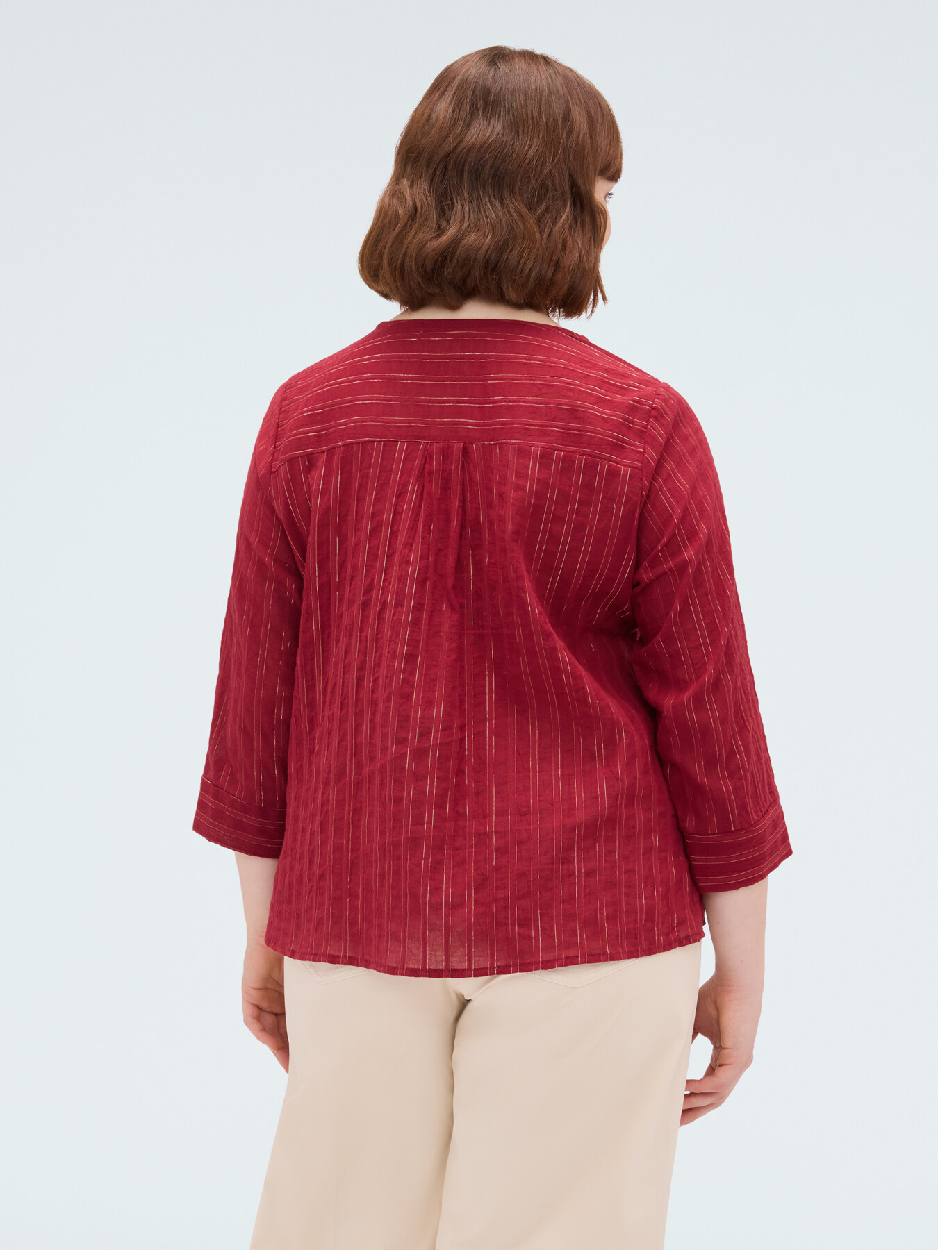 Blusa a righe in cotone image number 2