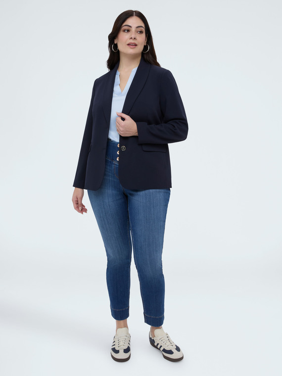 Denim jeggings with decorative buttons