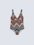 One-piece swimsuit with chevron print image number 4