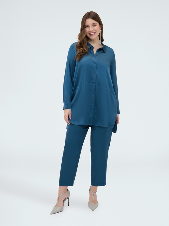 Stretch satin shirt