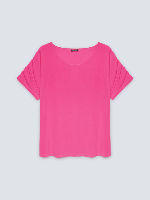 T-shirt with shoulder gathers