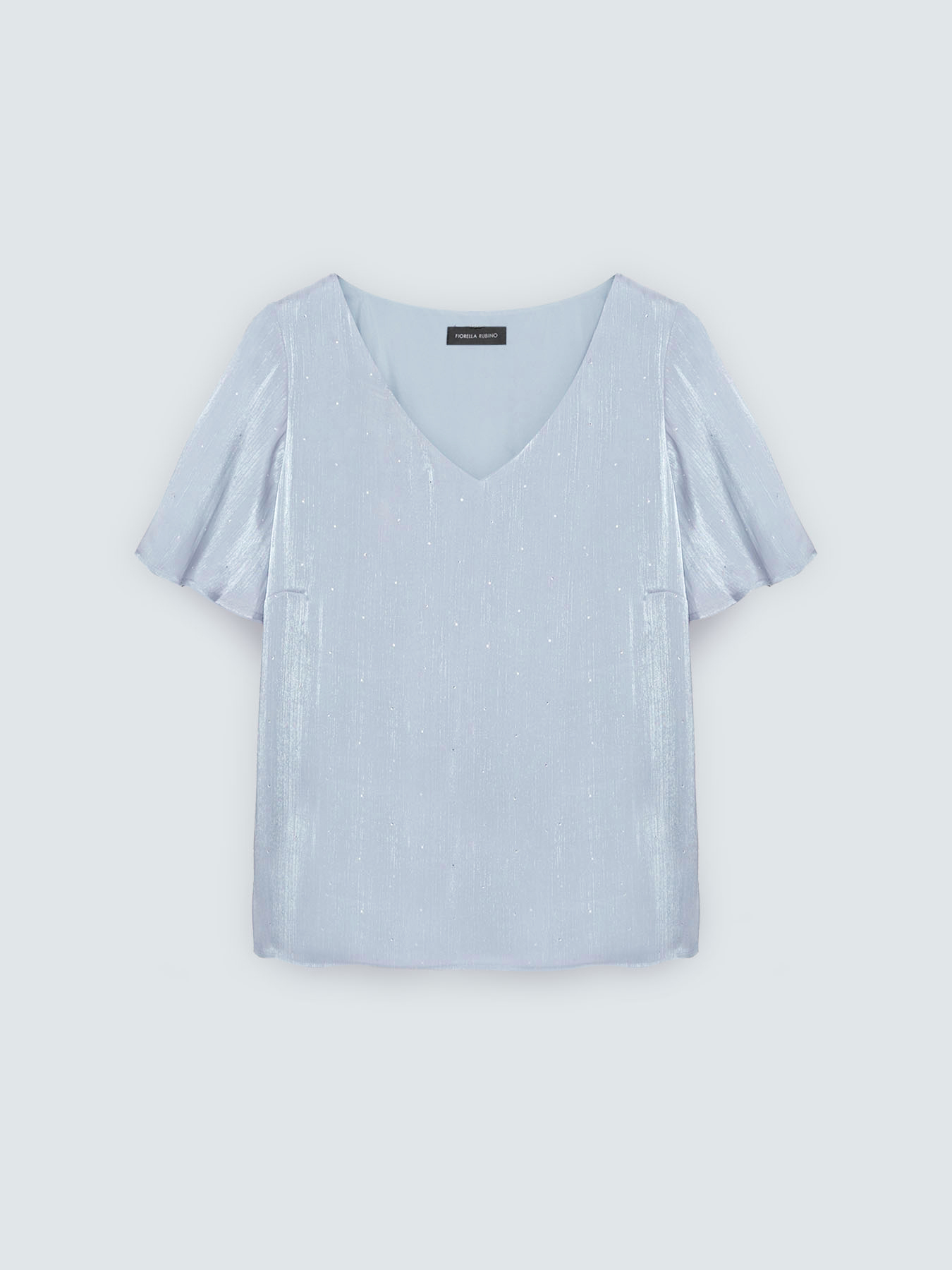 Bluse mit metallisierter Textur und Lichtpunkten image number 4