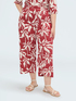 Cropped viscose trousers with print image number 2