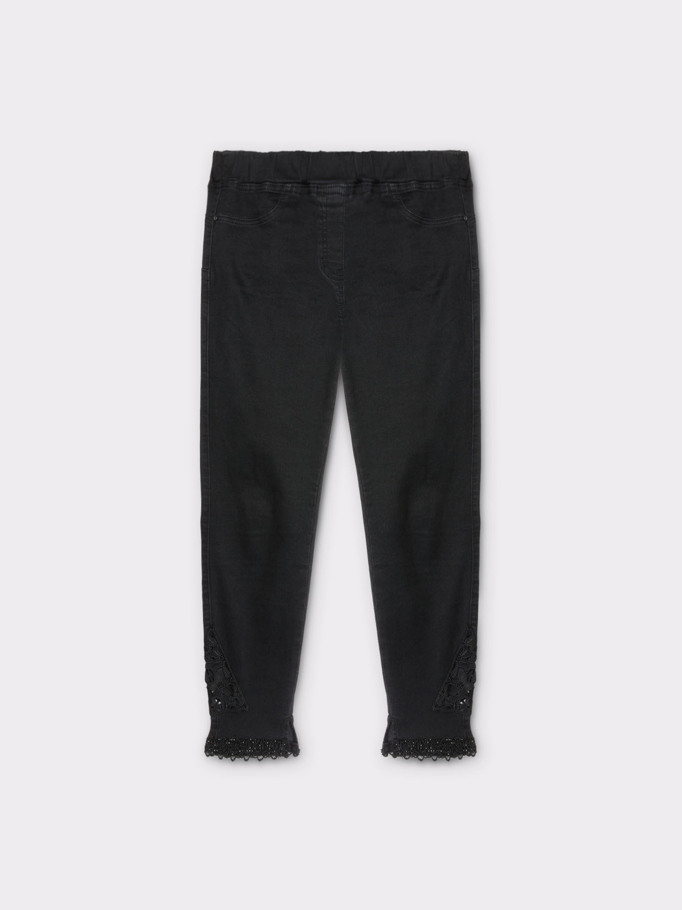 Jeggings with lace at the hem image number 3