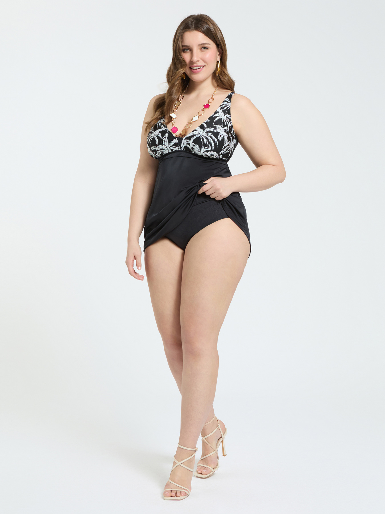 Tankini-Top mit tropischem Print image number 3