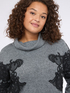 Turtleneck sweater with lace insert image number 3