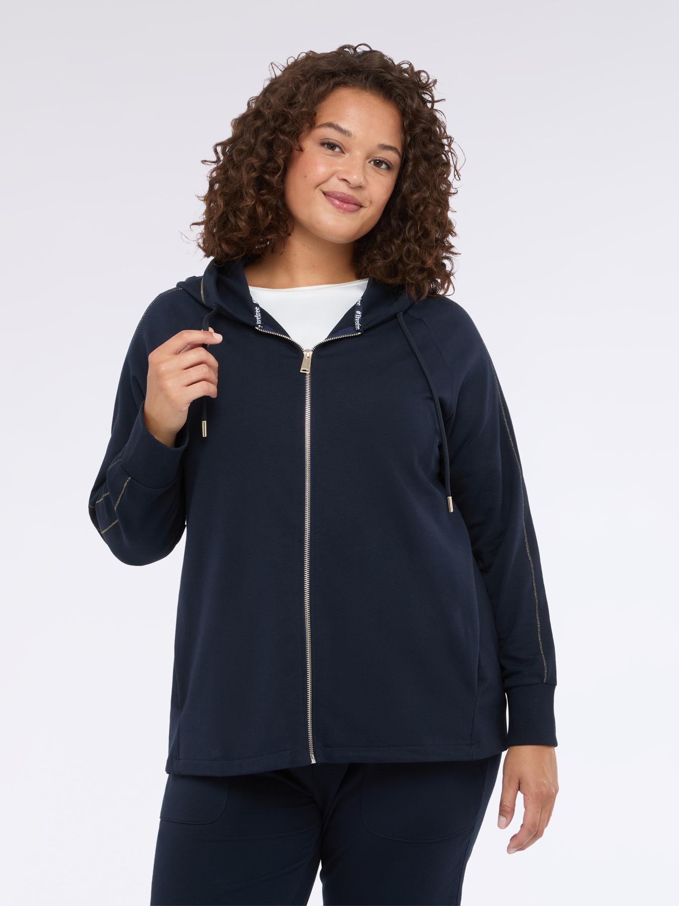 Hooded zip-up sweatshirt image number 2