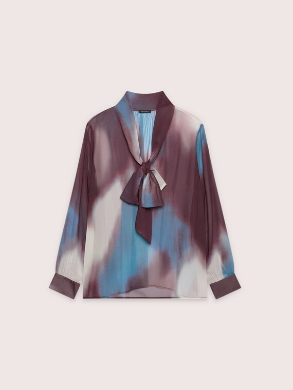 Georgette blouse with print and bow