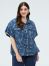 Camisa de denim con motivo jacquard foliage image number 2