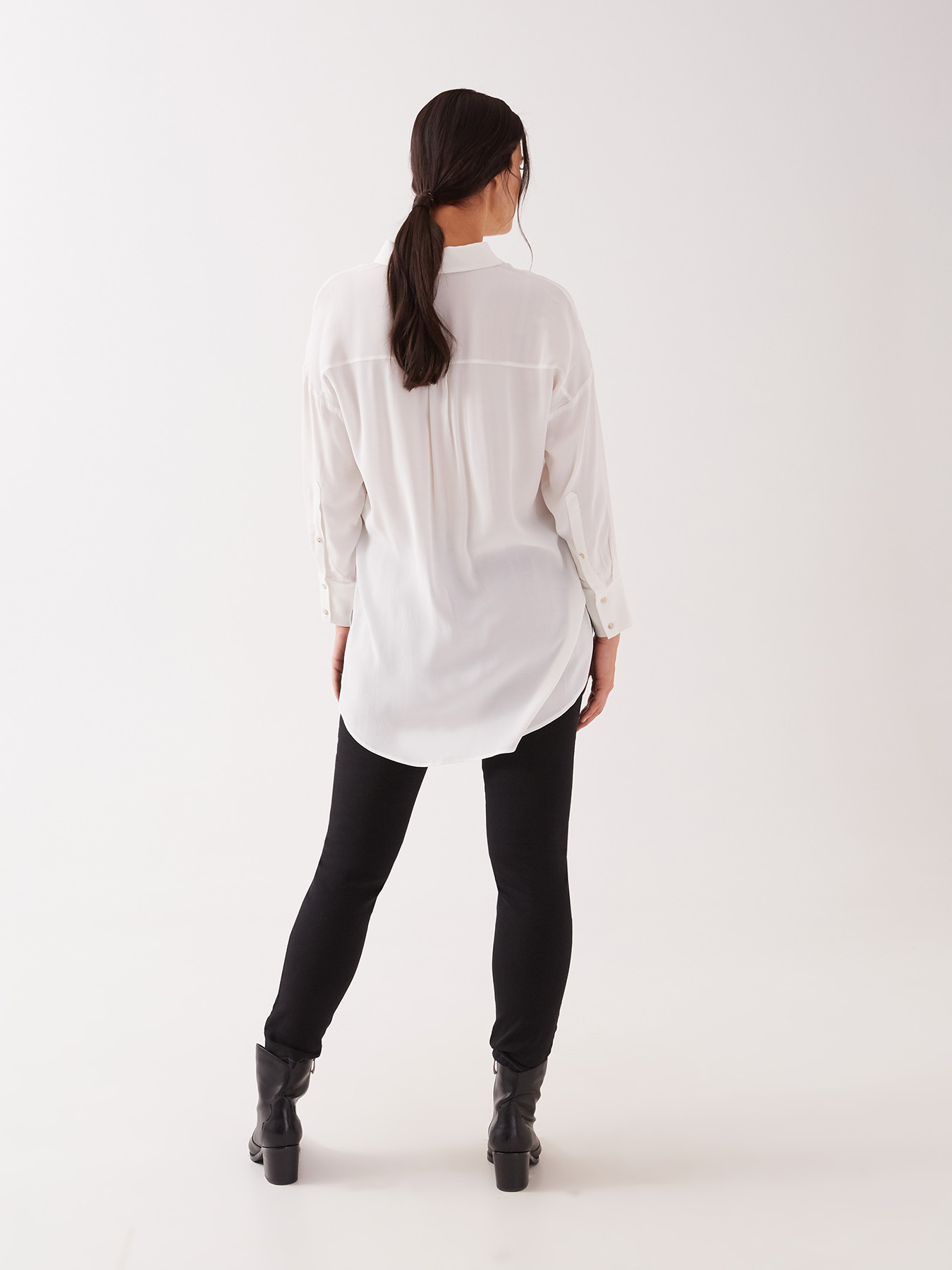 Camicia lunga tinta unita image number 2