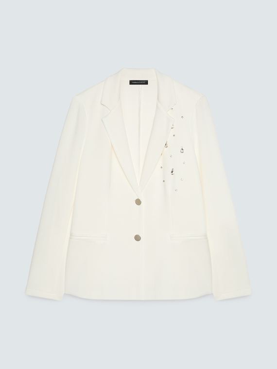 Scuba blazer with crystal embellishments