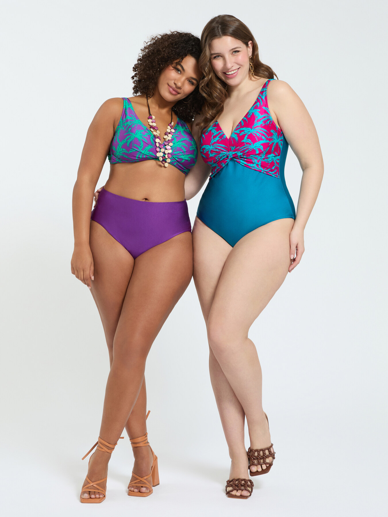 Bikini &agrave; imprim&eacute; tropical et bande &agrave; la taille image number 4