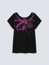 T-shirt with jumbo embroidered flower image number 4