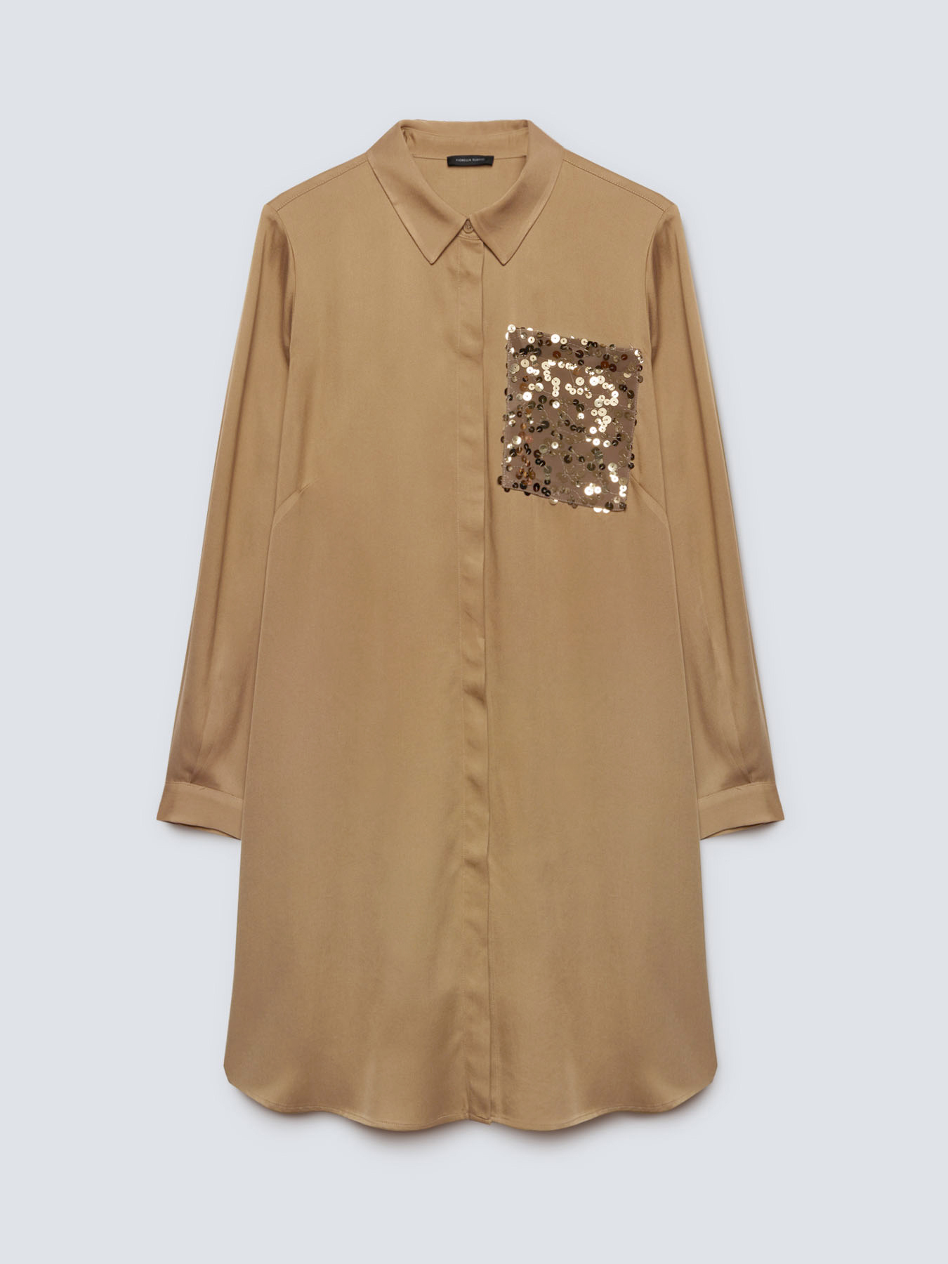 Camicia lunga con tasca ricamata image number 3