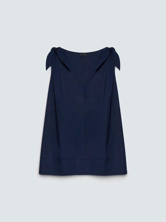 Cotton top with bow knots on the shoulders