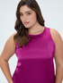 Robe longue sans manches en satin de viscose image number 3