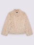 Short plush-effect jacket with collar image number 4