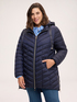 Long lightweight down jacket with chevron quilting image number 2