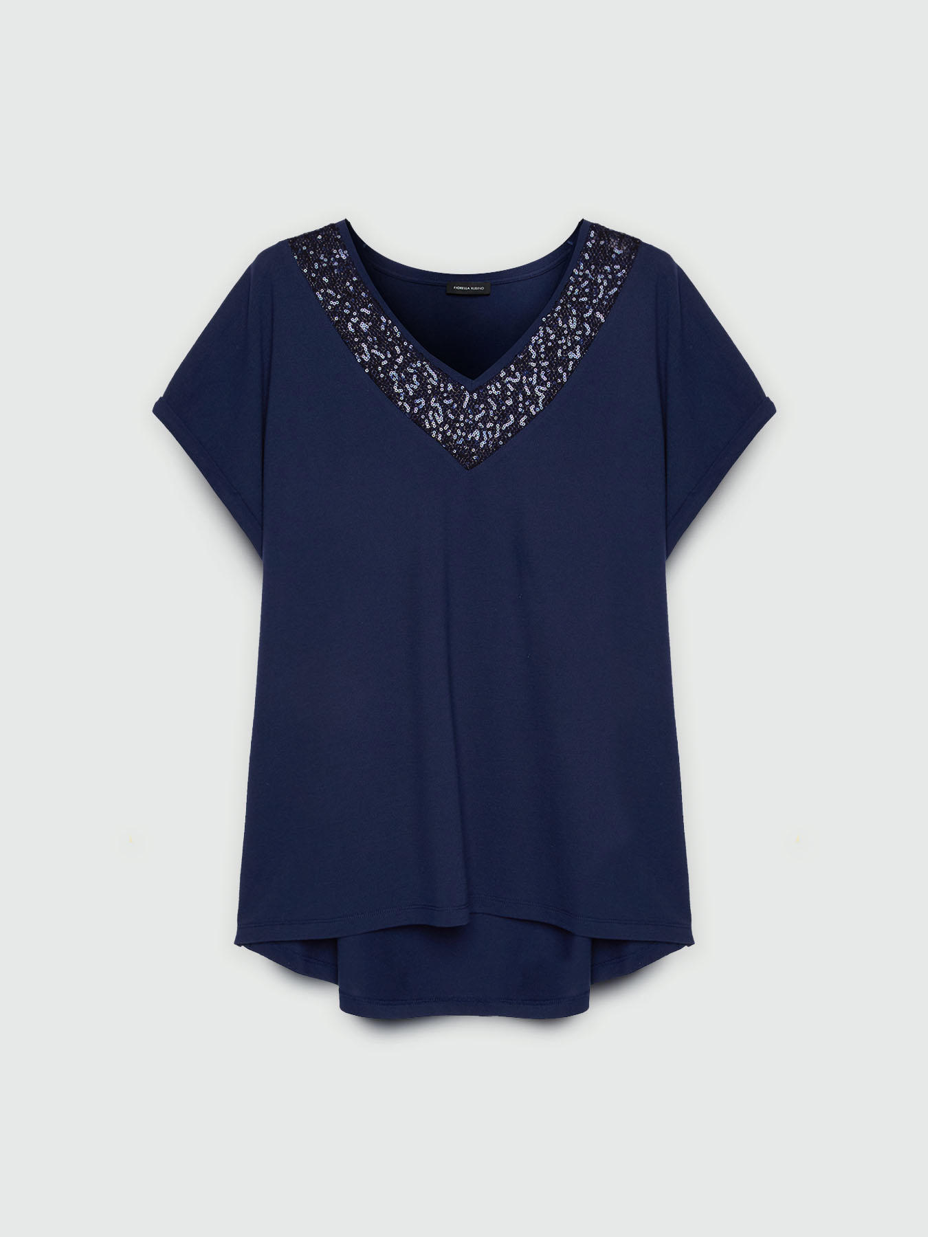 T-shirt con scollo ricamato image number 5