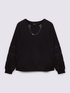 Sweatshirt mit dekorativer Kettendetail und durchbrochenen Einsätzen image number 4