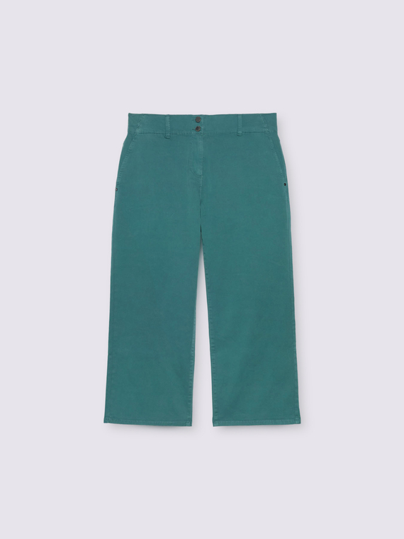 Pantalones cropped de mezcla de algod&oacute;n