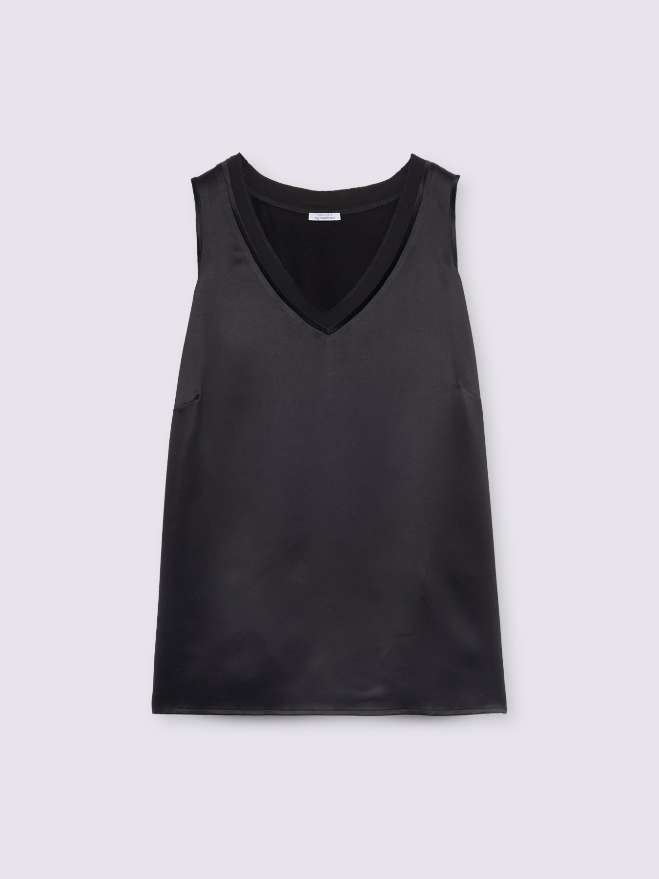 Two-material top with V-neck image number 4