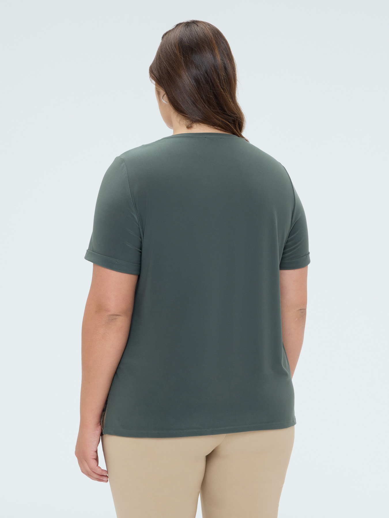 Zweistoff-T-Shirt mit Aufdruck image number 1