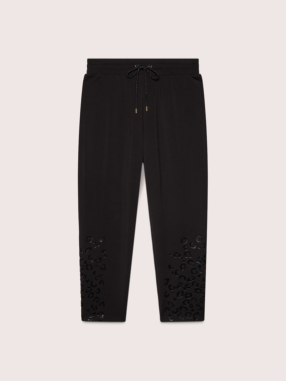 Joggers with embossed leopard print