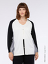 Color block cardigan in viscose blend image number 0