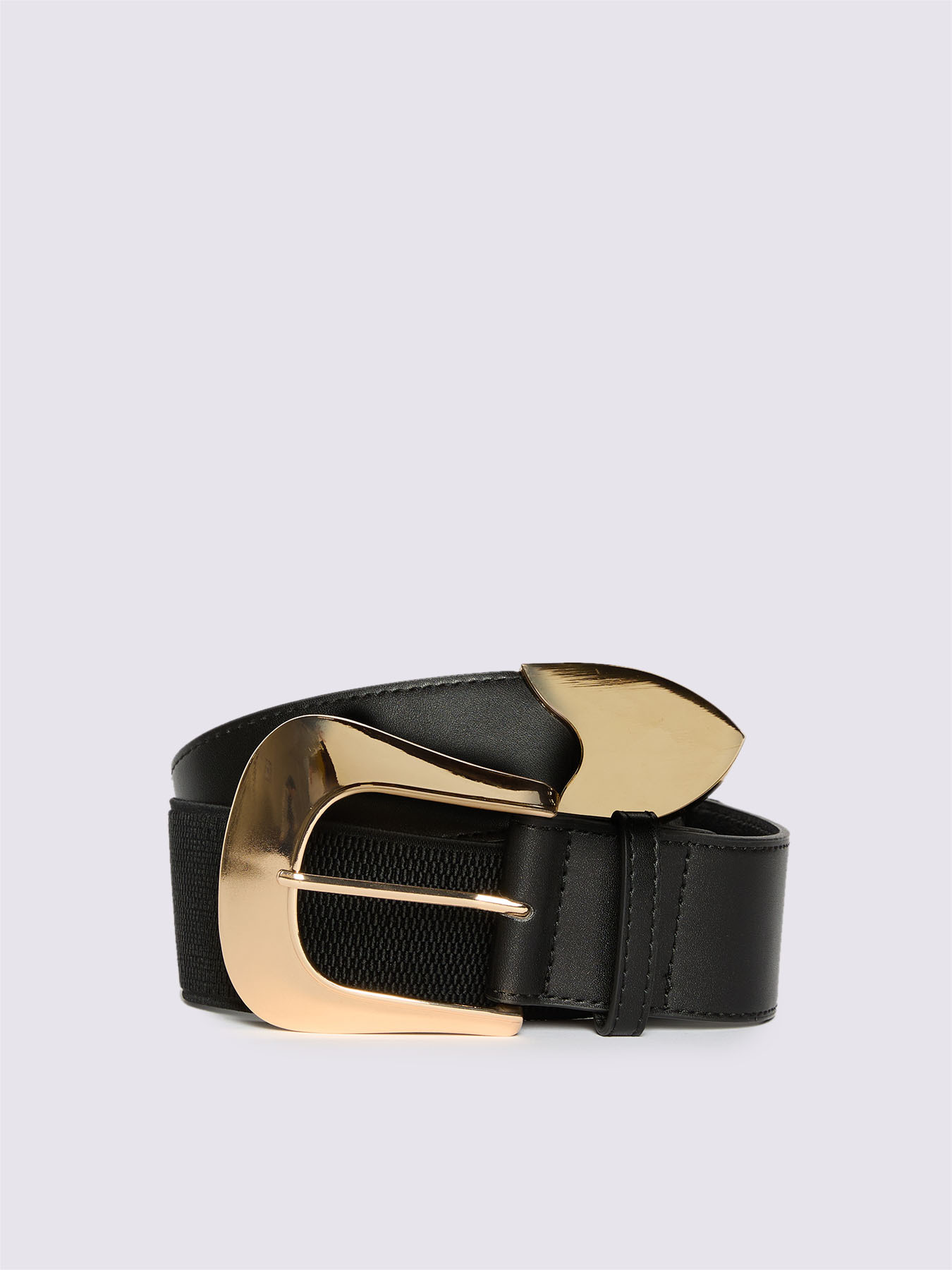 Belt with oversized golden buckle image number 1