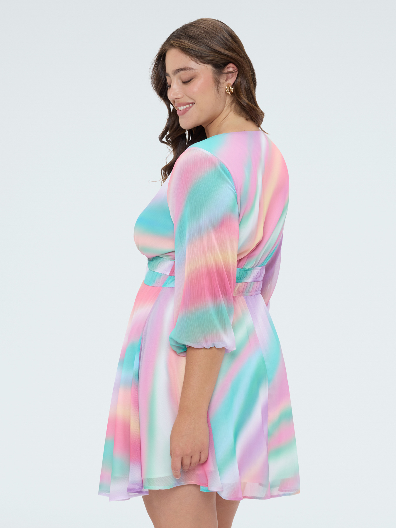 Robe courte en georgette imprim&eacute;e image number 2