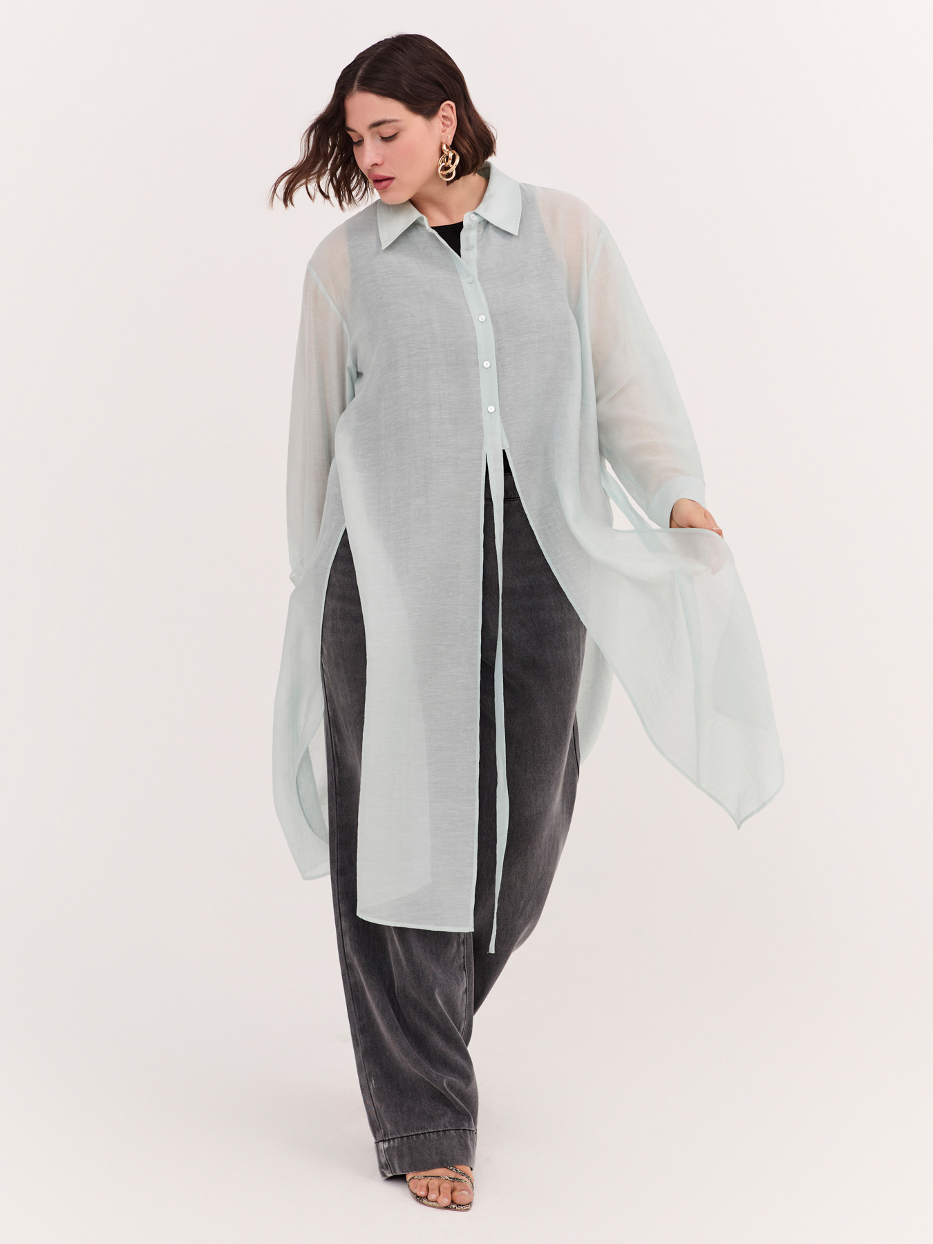 Camicia lunga con laccetti image number 3