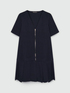 Vestito corto con zip e pieghe image number 4