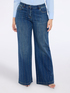 Wide-Leg-Jeans mit Nadelstreifen aus Strass image number 2