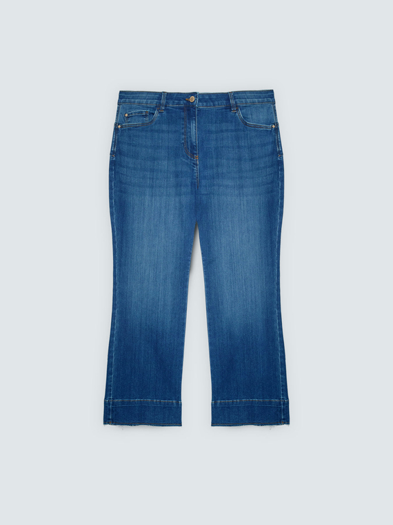 Jeans Kick Flare lavaggio blu effetto washed