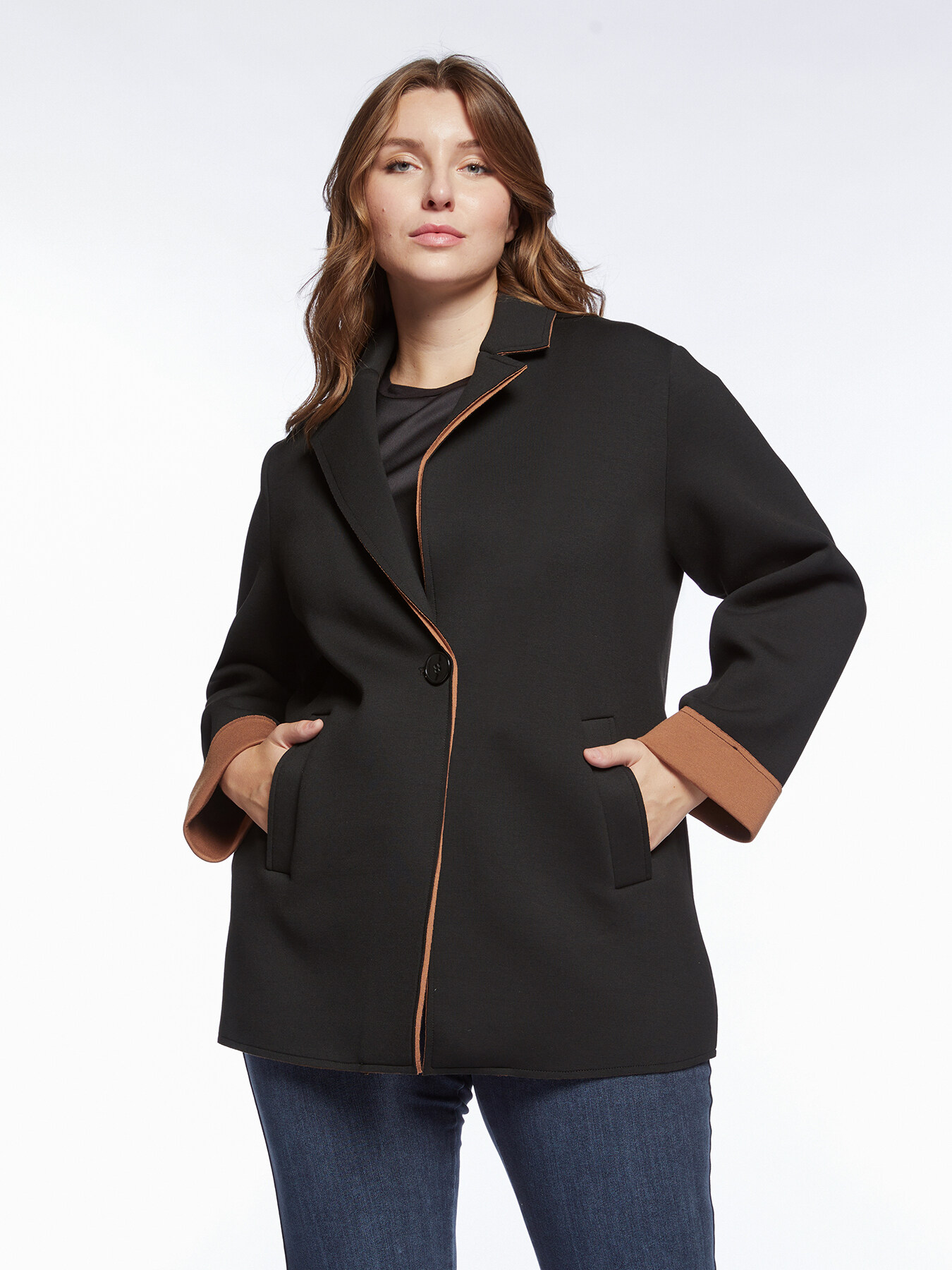 Oversized two tone blazer image number 0