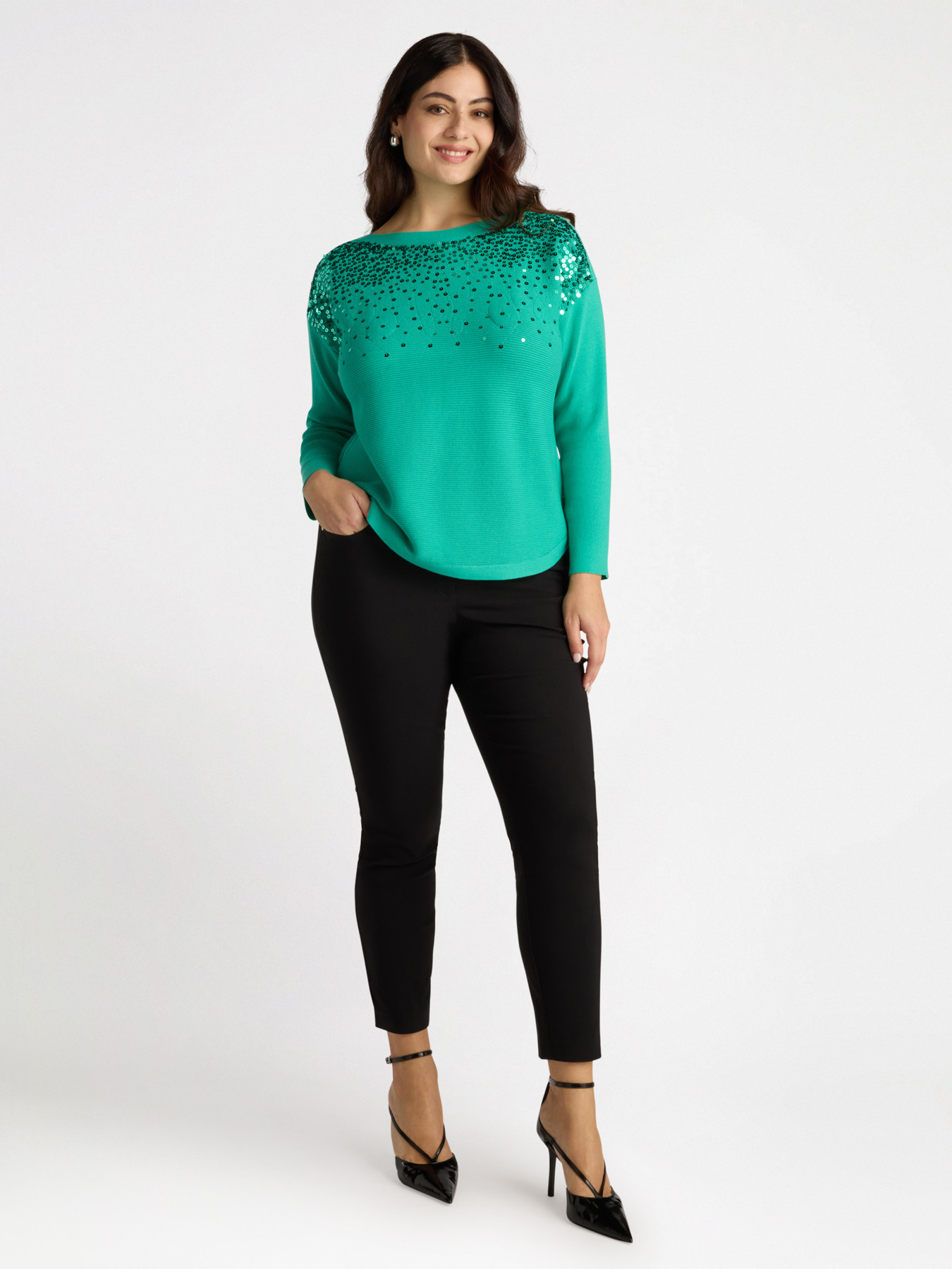 Sweatshirt with ombr&eacute; effect sequins image number 0