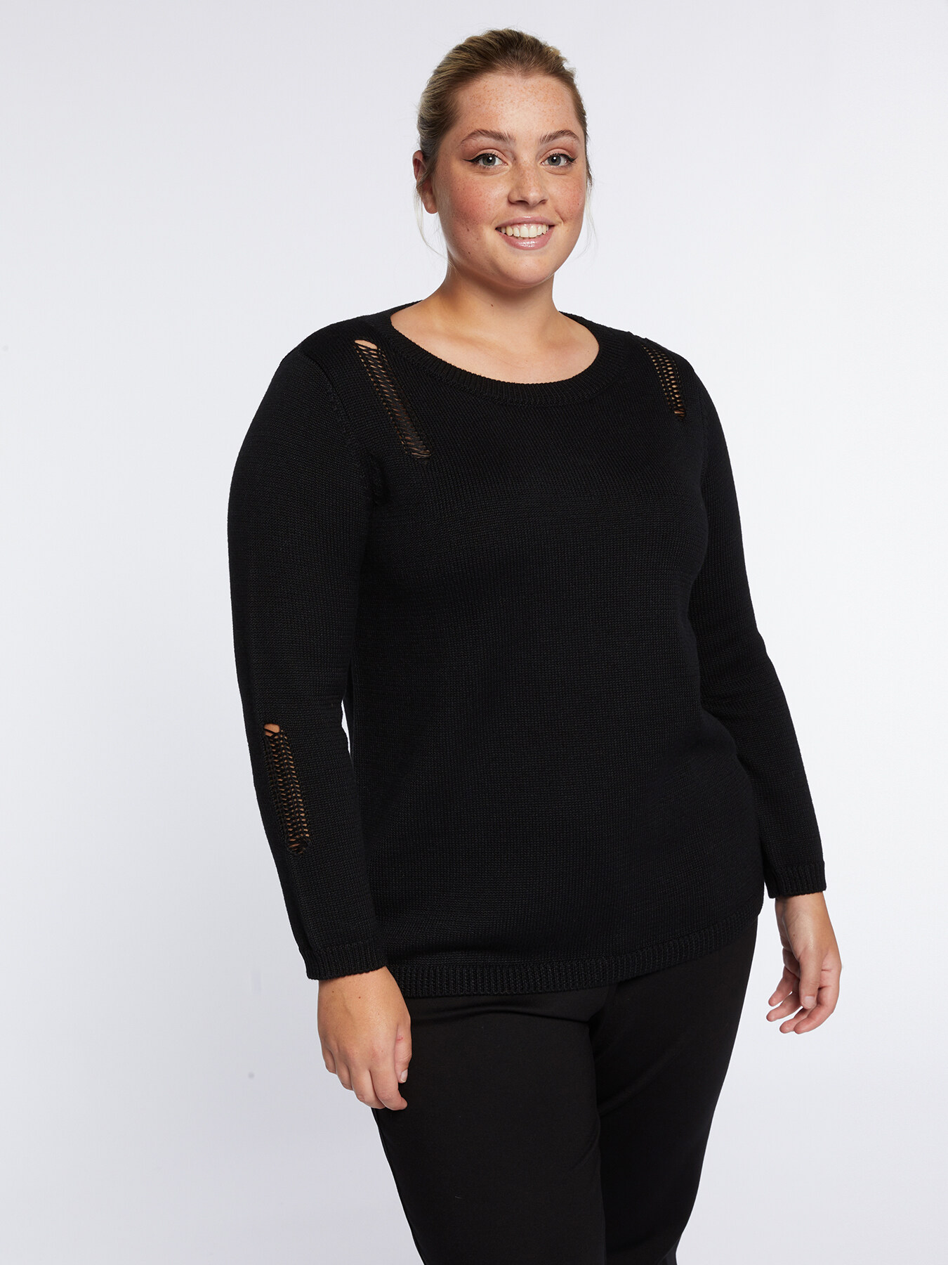 Sweater with openwork edges image number 0