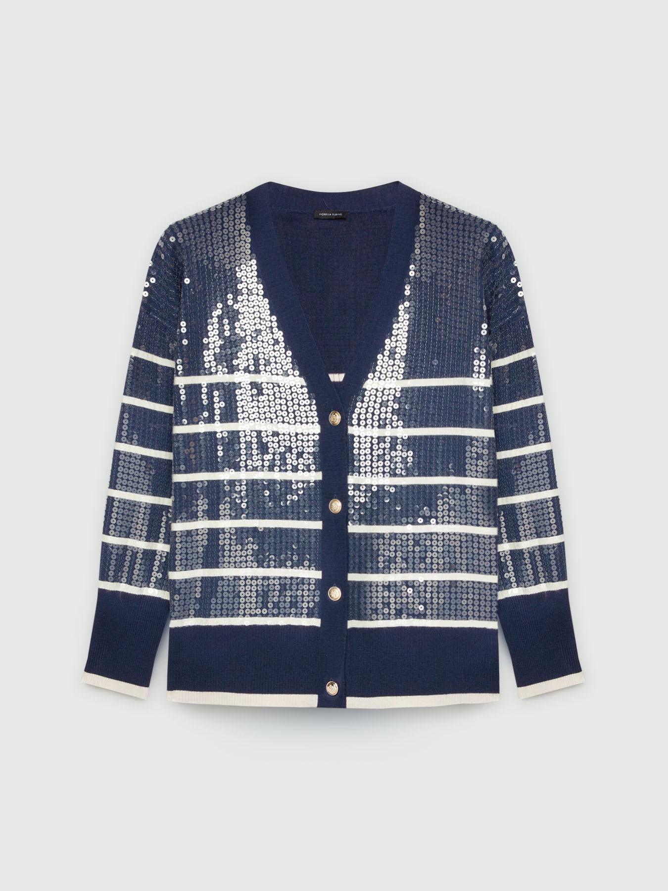 Striped cardigan with sequins image number 5