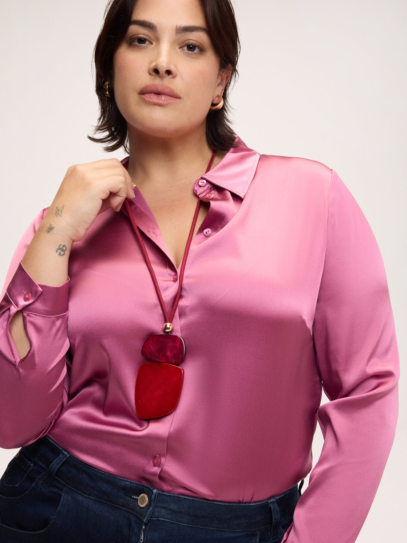 Long necklace with double pendant image number 0