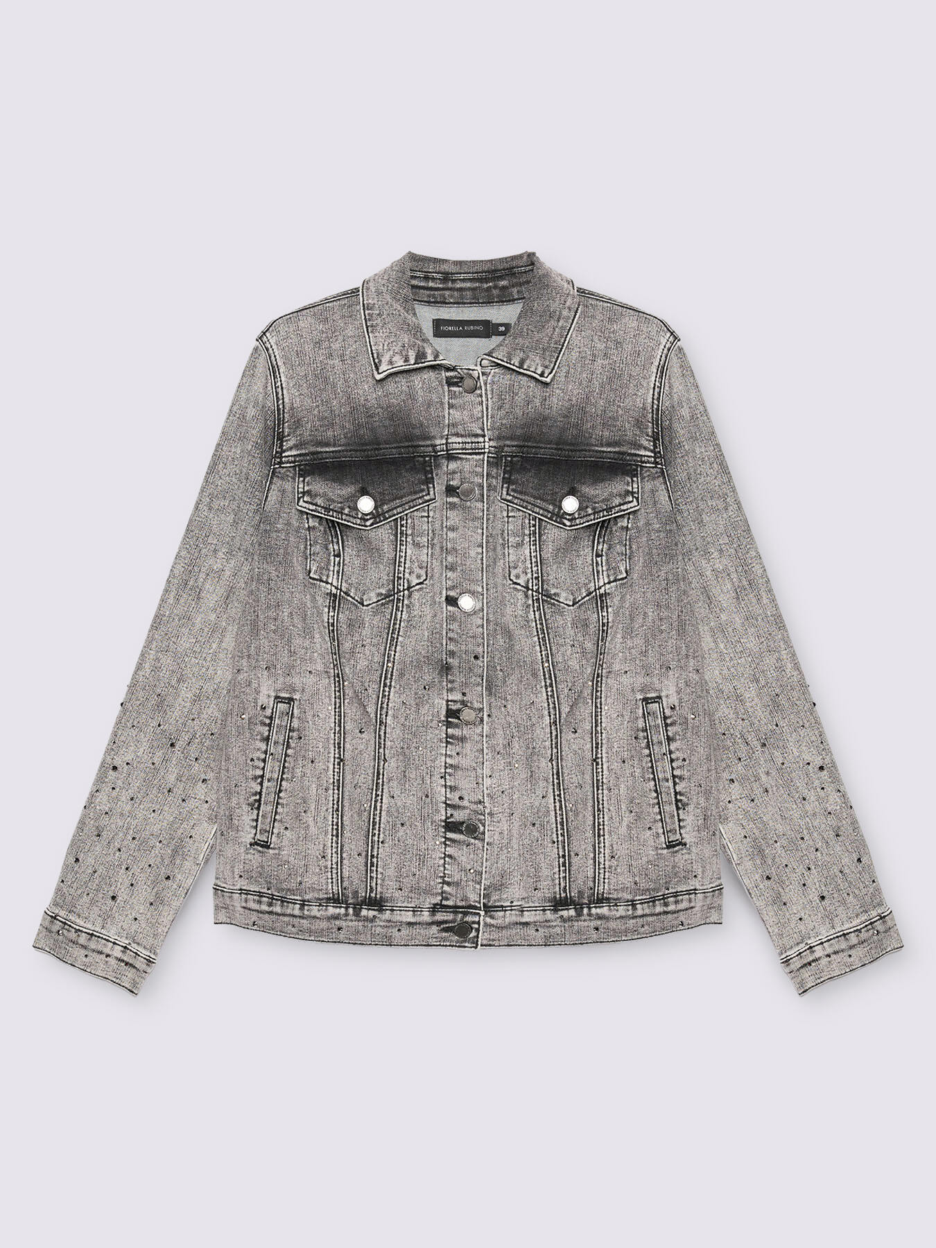 Denim jacket with light points image number 7