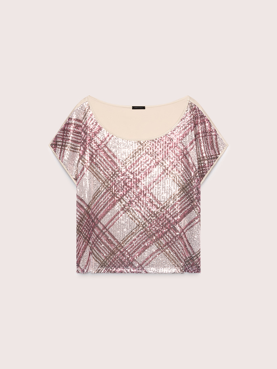 Bluse mit Karostickerei