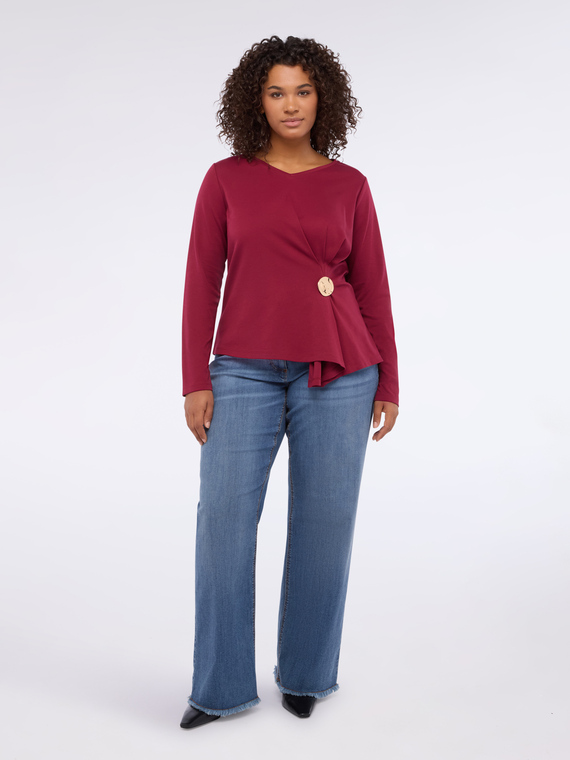 T-Shirt aus Jersey mit Wickeldesign