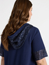 Dress with hood and embroidery image number 3