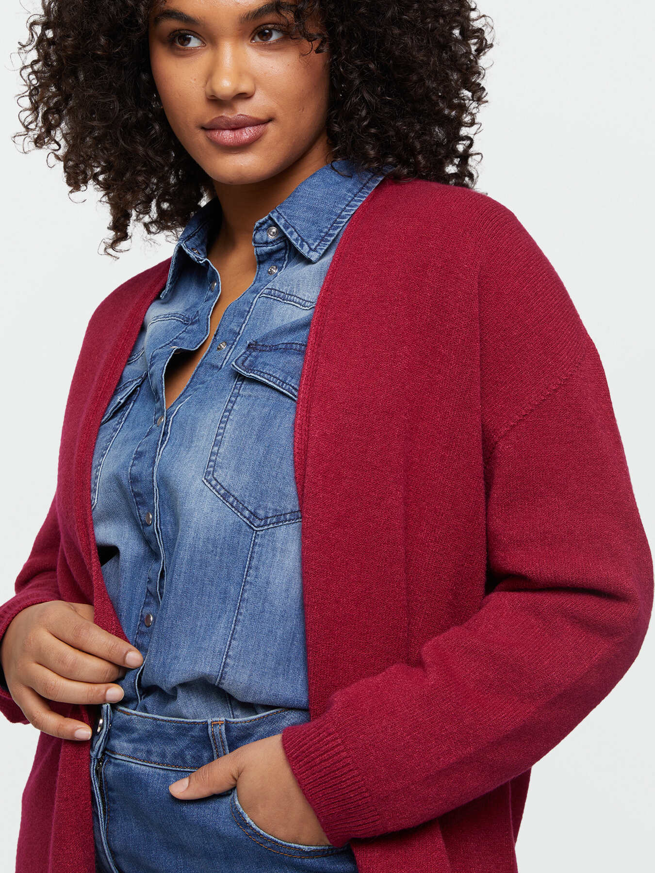 Cardigan with fringed hem image number 3