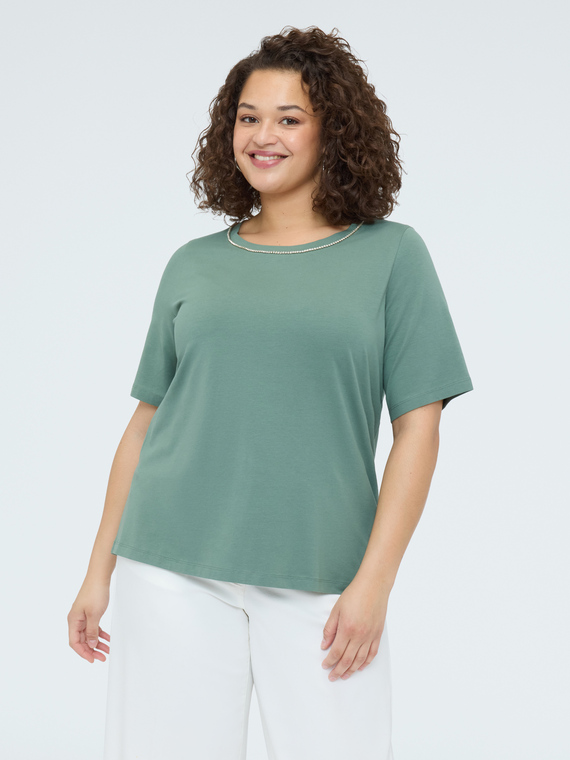 T-shirt in cotone con applicazioni luminose